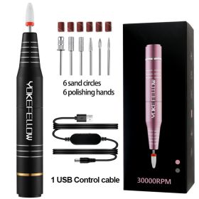 Electric Nail Drill Machine For Manicure Pedicure With Ceramic Nail Drill Bit Set 30000/35000RPM Nail Polish Pen Salon Tool (Color: 30000RPM Black)